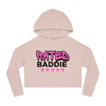 Load image into Gallery viewer, Rated Baddie Cropped Hooded Sweatshirt
