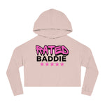 Load image into Gallery viewer, Rated Baddie Cropped Hooded Sweatshirt
